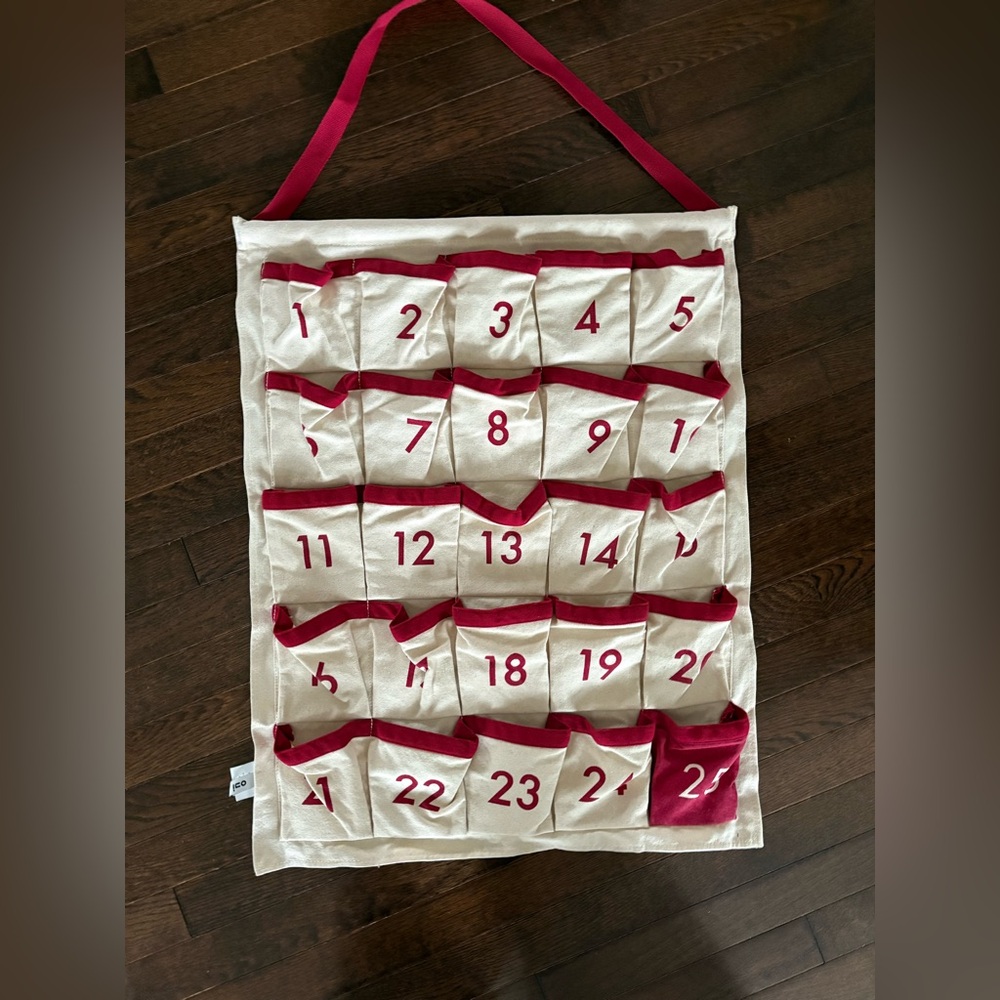 Red and White Hanging Advent Calendar